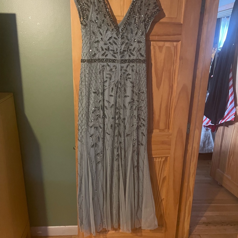 Floor length Oleg Cassini sequence gown
